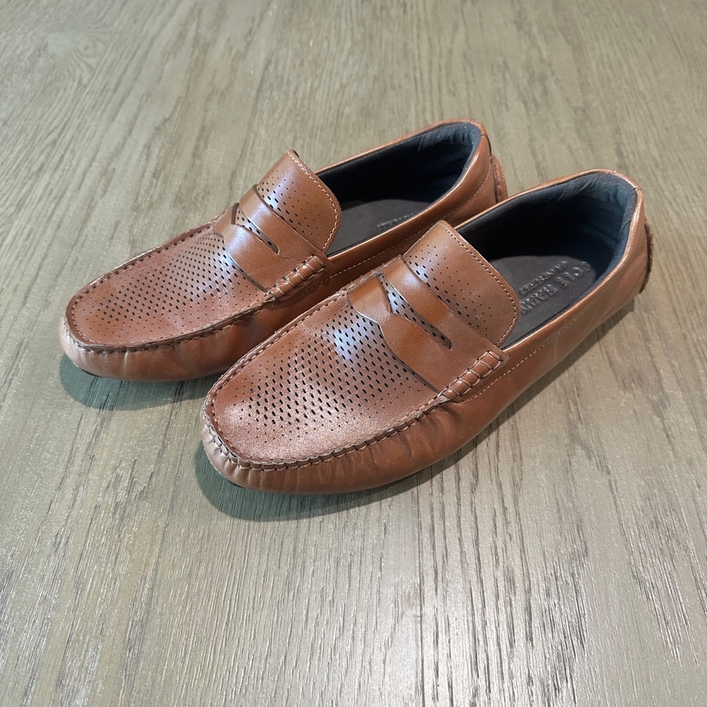 Cole Haan Men’s Leather Loafers Brown Slip-On Size 10 W